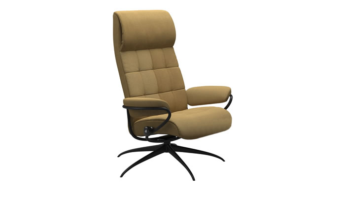 Stressless London High Back Recliner in Yoredale Mustard